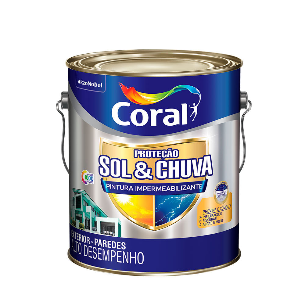Coral Proteção Sol e Chuva 3,6 litros Branco Tintas MC