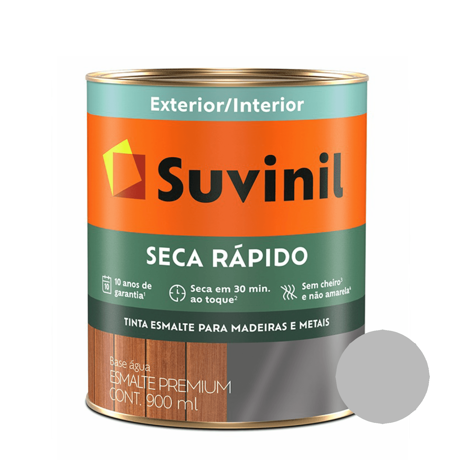 Esmalte Brilhante Platina Base Agua Seca Rápido Suvinil