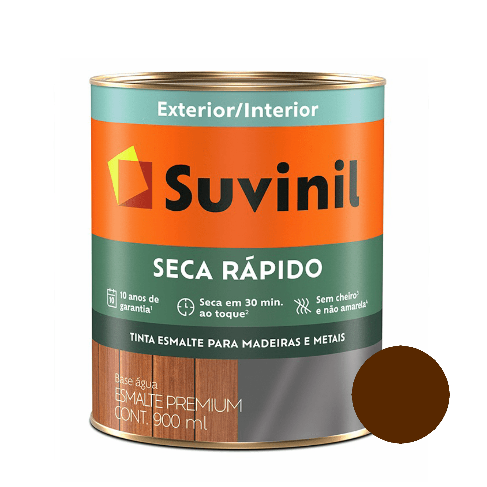 Esmalte Brilhante Tabaco Base Agua Seca Rápido Suvinil