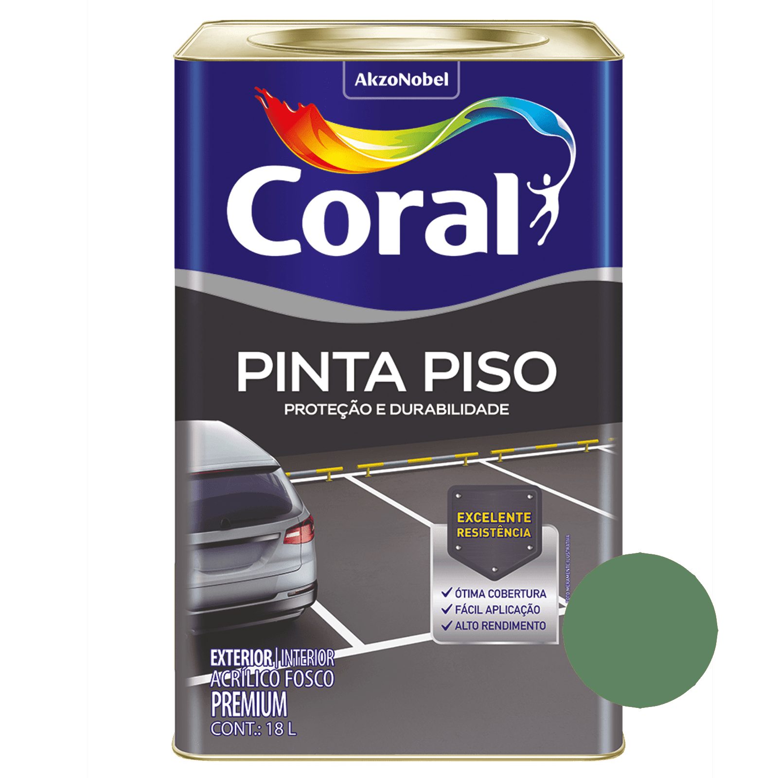 Tinta Pinta Piso Verde - Coral