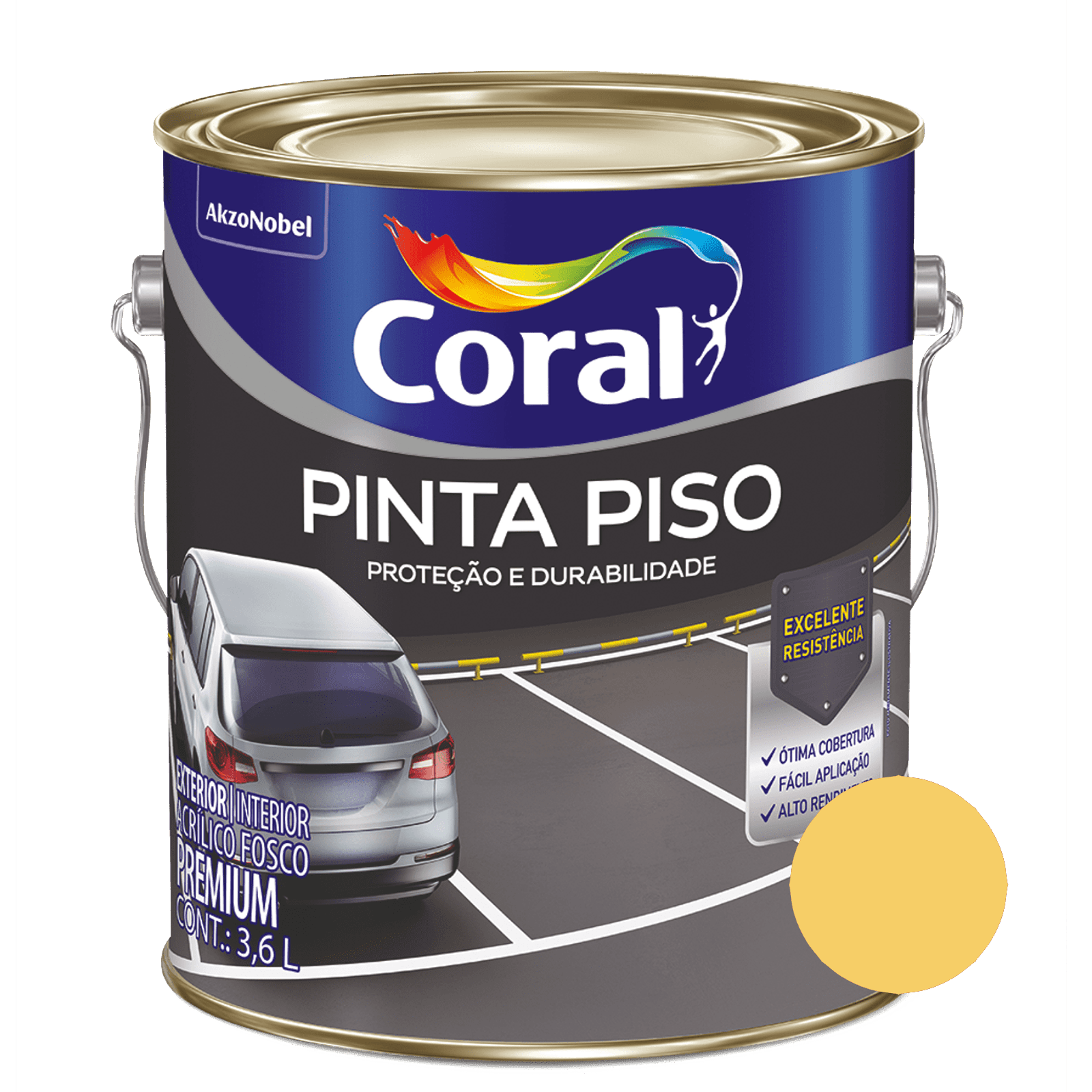 Tinta Pinta Piso Amarelo Demarcação - Coral