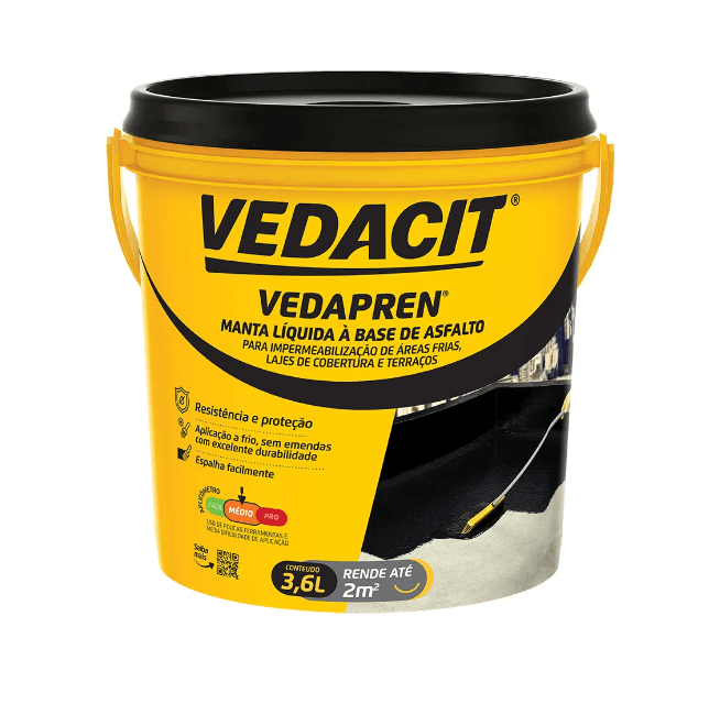 Manta Líquida Vedacit Vedapren Preto