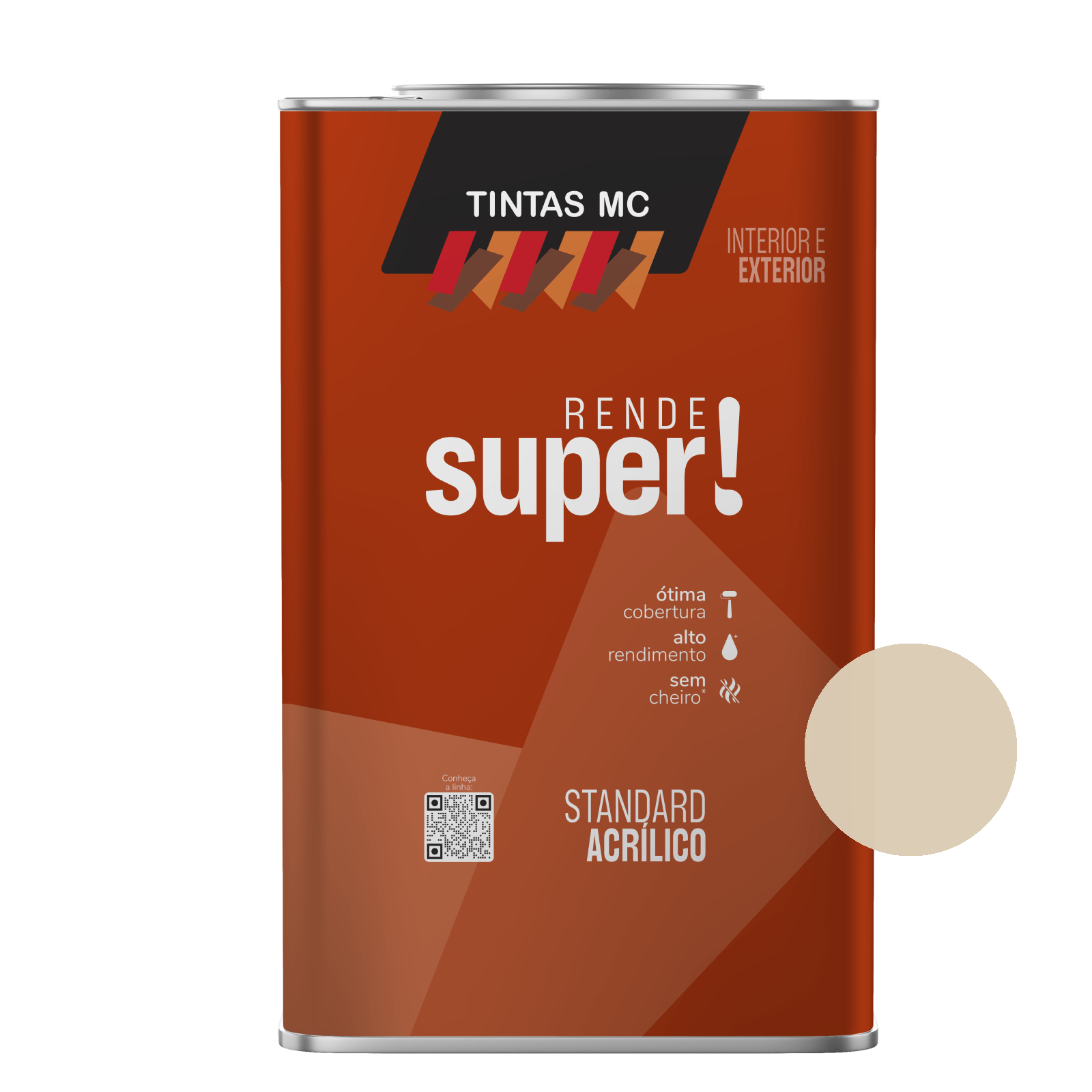 Tinta Acrílica Fosco Areia Rende Super Standard Tintas MC