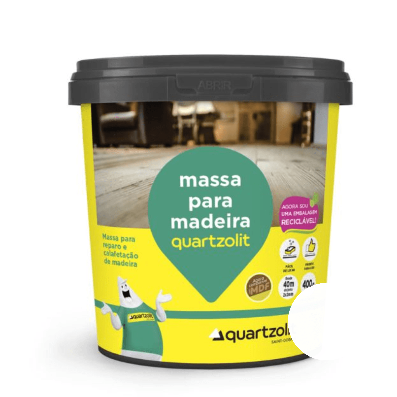 Massa Madeira Branco 400G - Quartzolit
