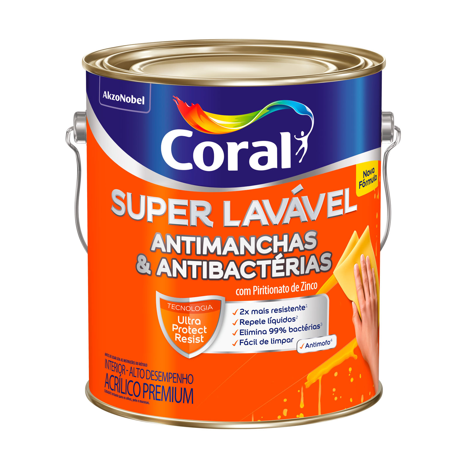 Tinta Acrílica Eggshell Super Lavável Premium Branco - Coral