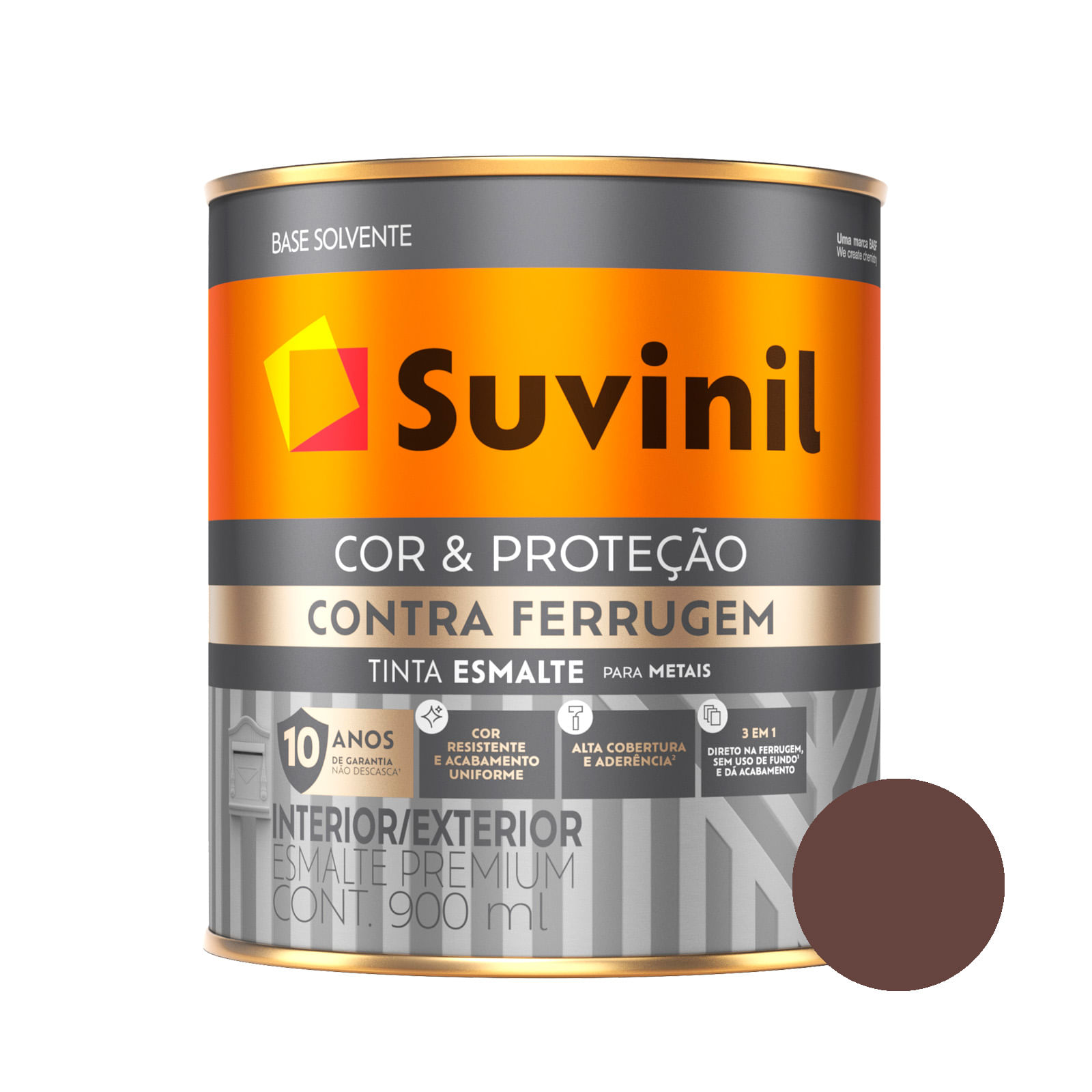 Esmalte Brilhante Marrom Contra Ferrugem Suvinil