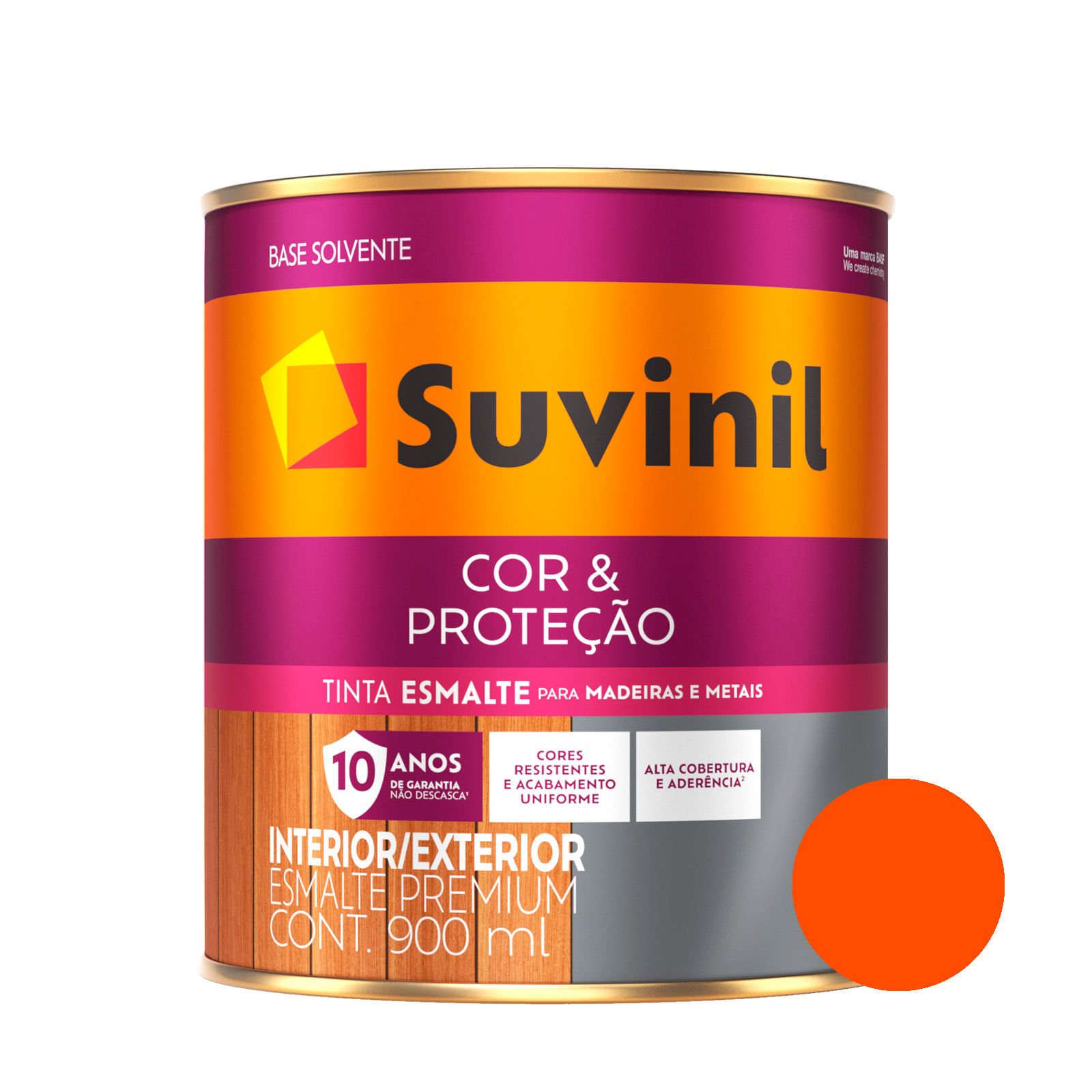 Esmalte Brilhante Laranja Cor e Proteção Suvinil