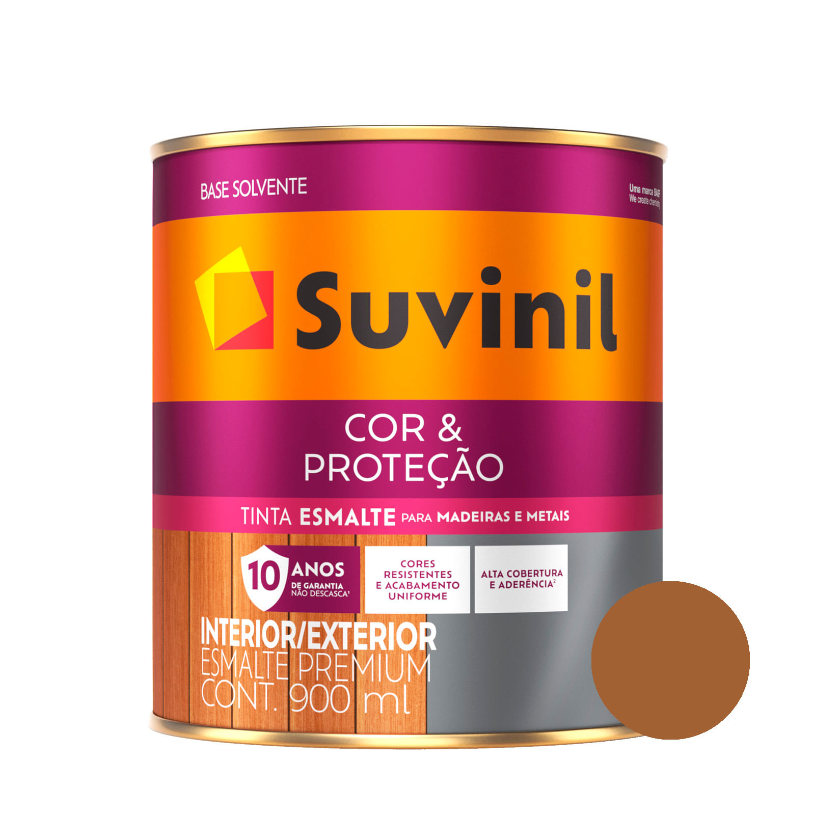 Esmalte Brilhante Marrom Conhaque Cor e Proteção Suvinil