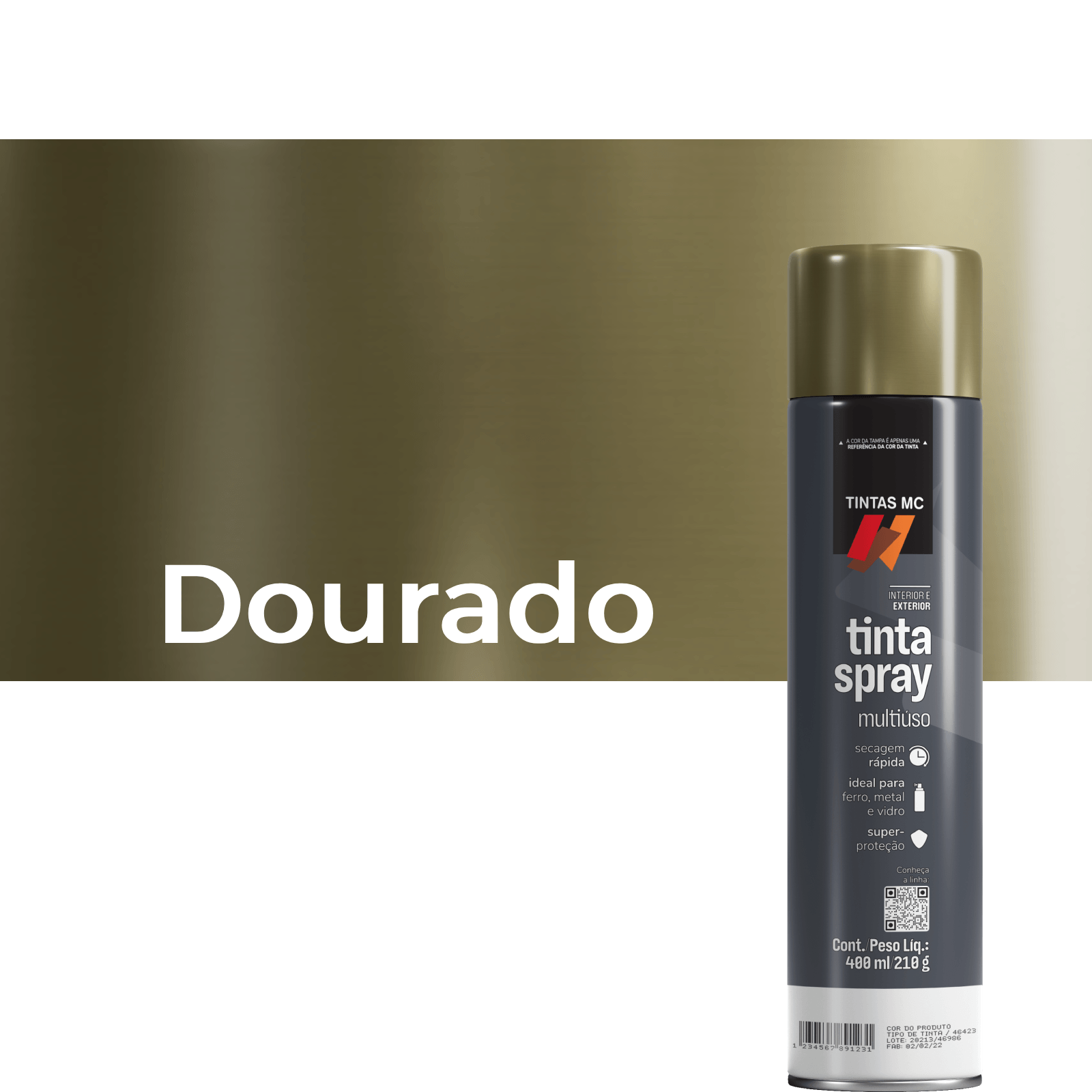 Spray Dourado 400 ML Met Tintas MC