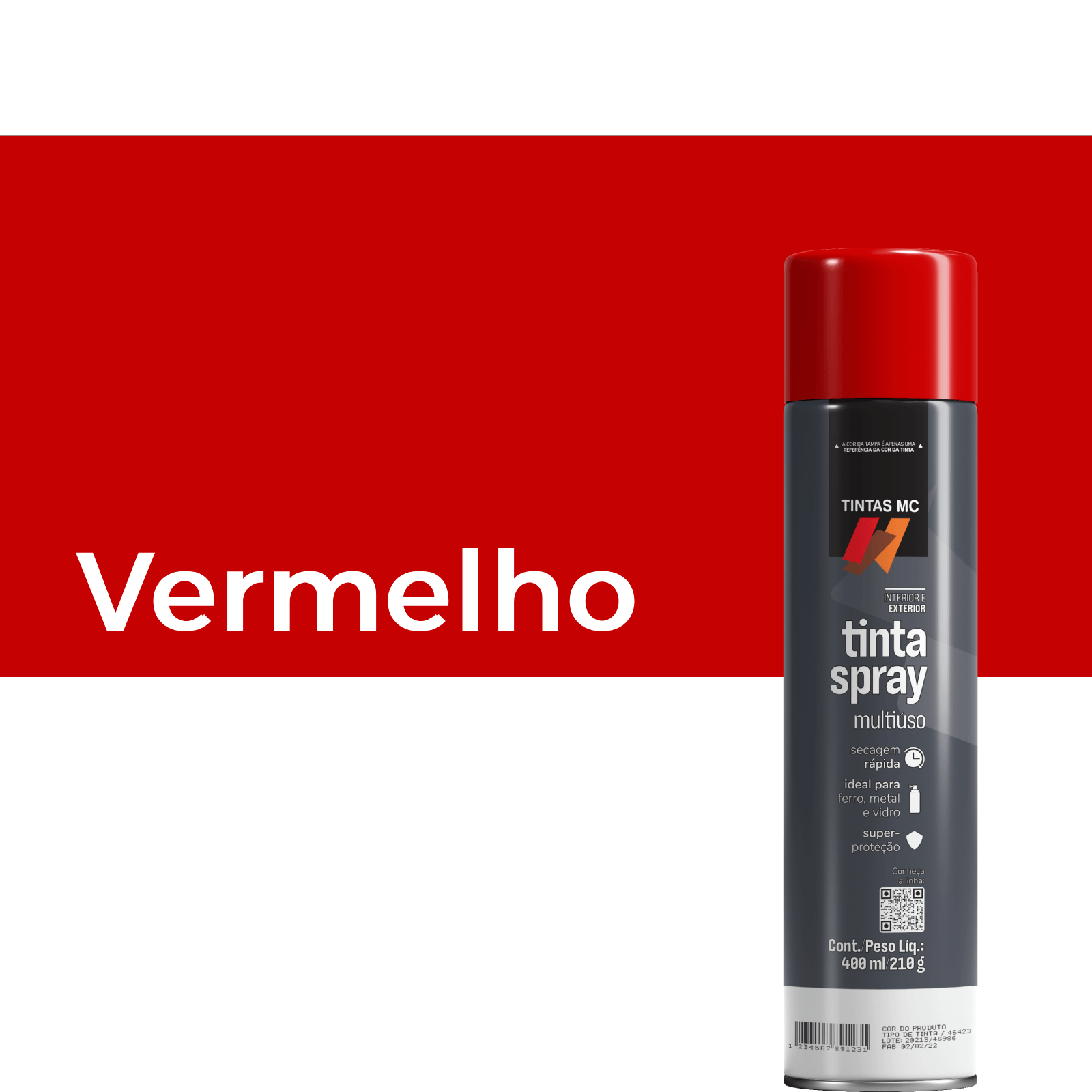 Spray Vermelho 400Ml Alta Temperatura Tintas MC