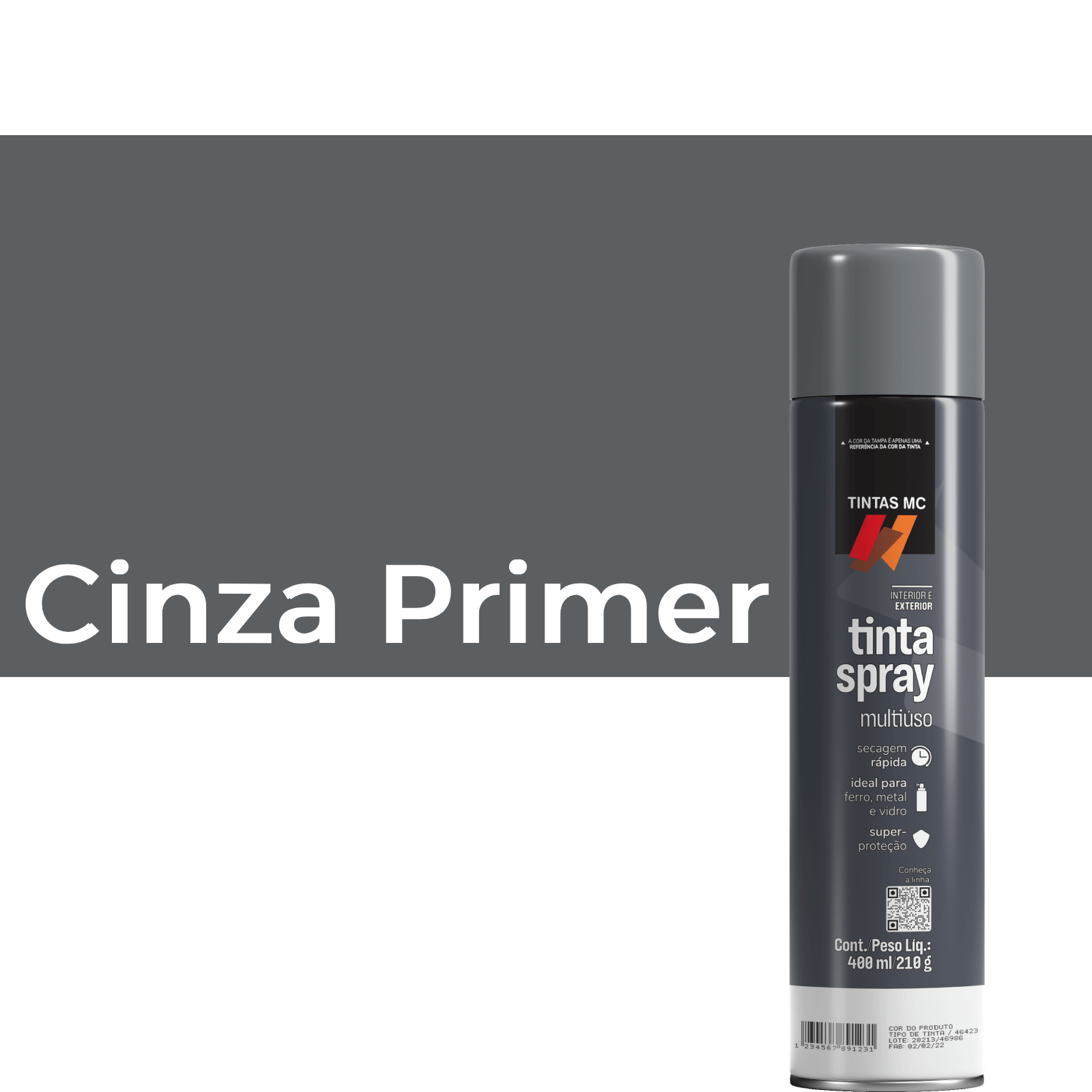 Spray Primer Cinza  400Ml Uso Geral Tintas MC
