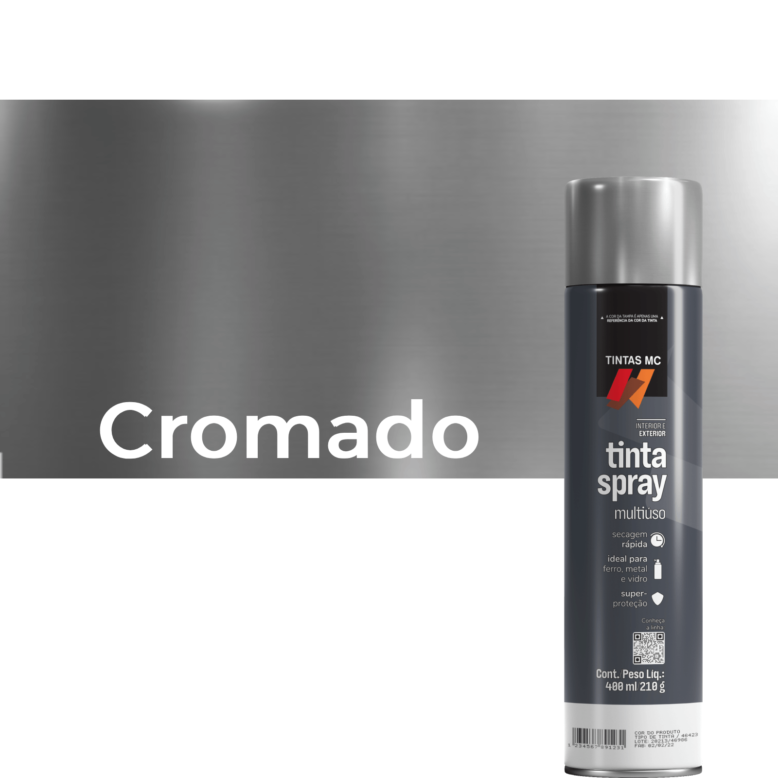 Spray Cromado 400Ml Metalizado Tintas MC