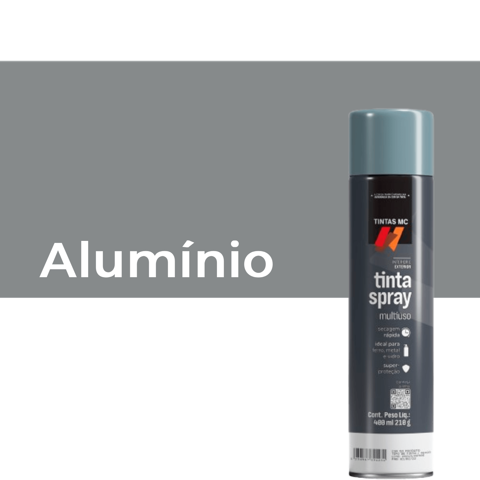 Spray Aluminio 400Ml Alta Temperatura Tintas MC
