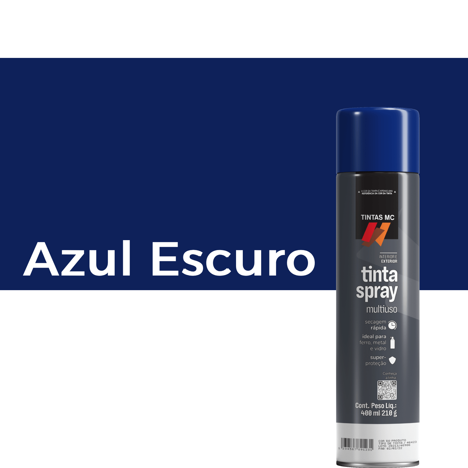 Spray Azul Escuro 400Ml Uso Geral Tintas MC