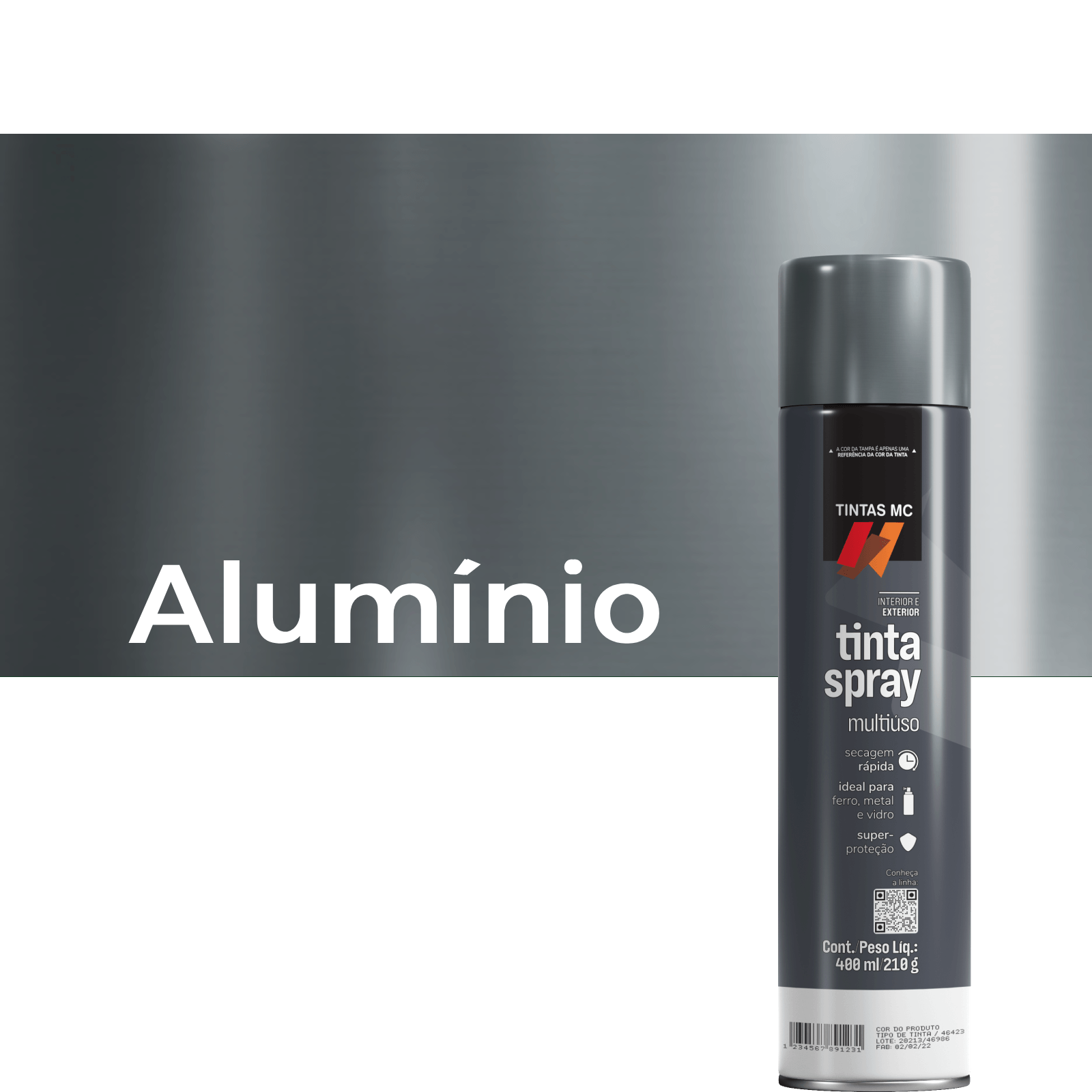 Spray Aluminio 400Ml Metalizado Tintas MC