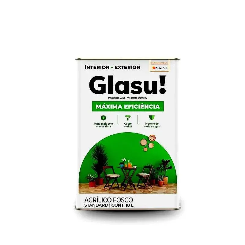 Tinta Acrílica Fosco Glasu Máxima Eficiência Standard Palha